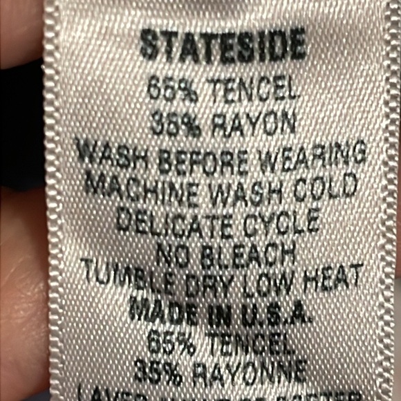 •STATESIDE•LIKE NEW VINTAGE WASH TENCEL WOVEN RAW EDGE FRAYED HEM SHIFT DRESS XS - Picture 8 of 9